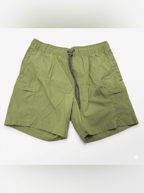 Cotton On Men's Light Olive Cargo Drawstring Shorts